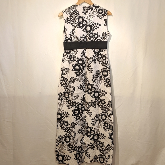 Vintage 1970's long open front hostess vest dress - Picture 4 of 6
